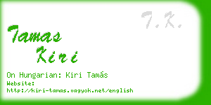 tamas kiri business card