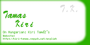 tamas kiri business card